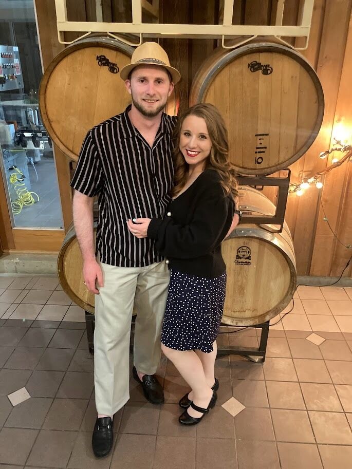 Date night! We won best dressed couple at the murder mystery night.  It was our two year anniversary!