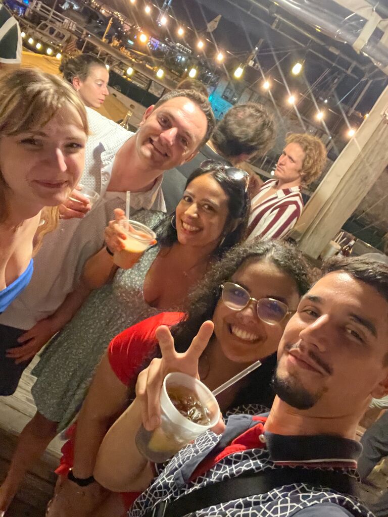 Gabriel's first outing in Newport with friends!
