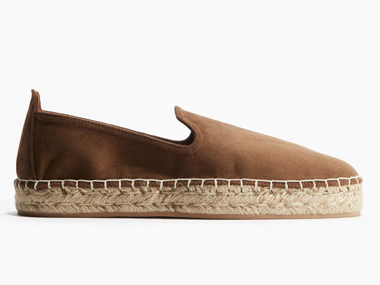 Dark beige canvas espadrilles men's beach wedding shoes from H&M