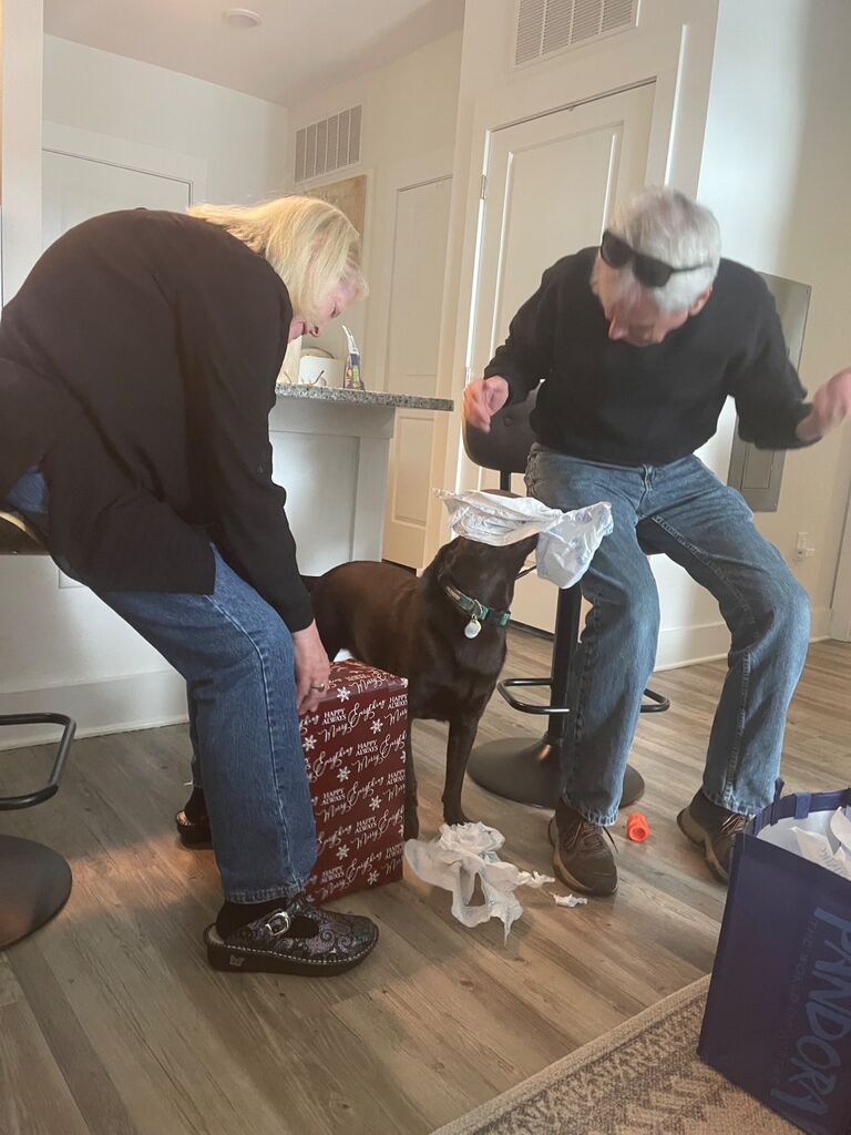 Celebrating Christmas with Brandon’s parents.