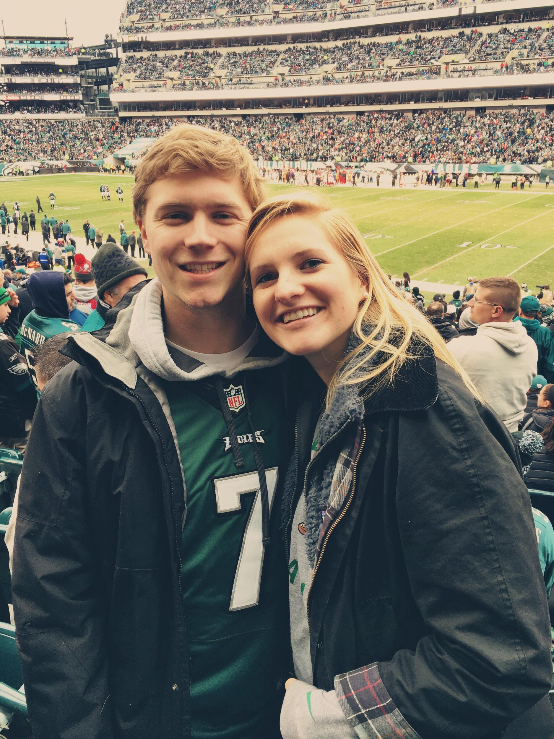 Mallory's first Eagles game!