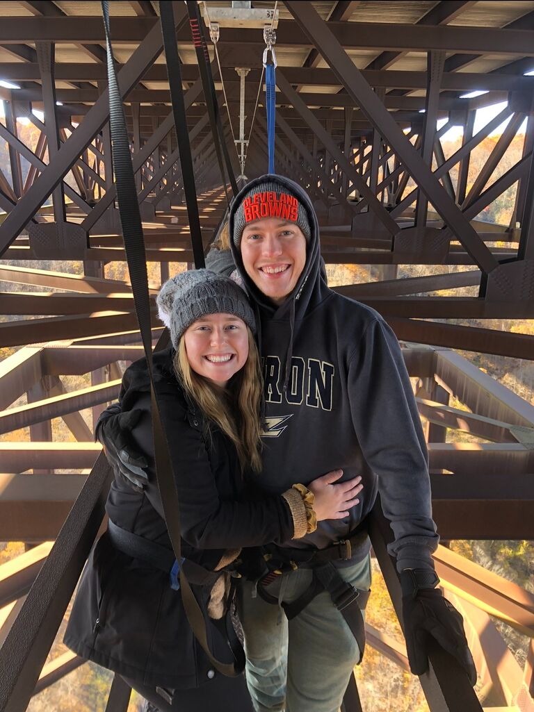 Walking under the New River Gorge Bridge
