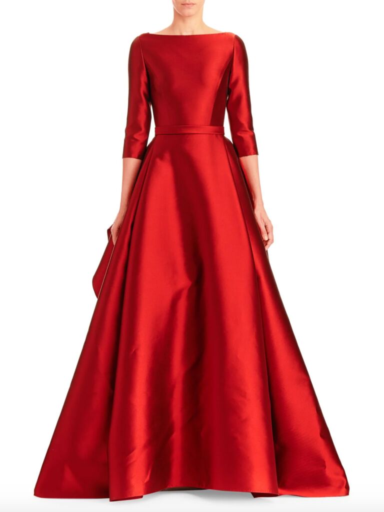 Red dress with sleeves for discount a wedding