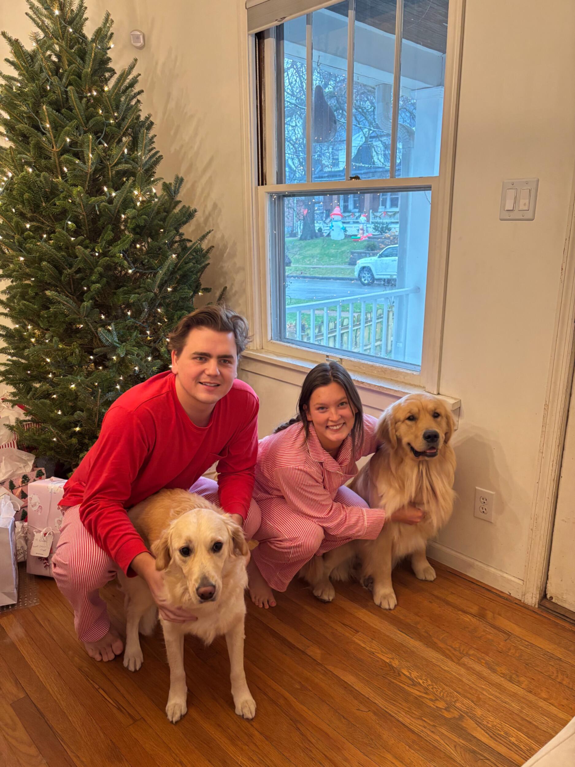 Spent Christmas morning at home with our pups (Clyde may or may not have received coal😂)
