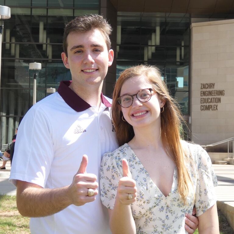 Thanks to our bowling class, we both reached 90 hours and got our Aggie bling early! 