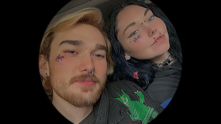 Matching face tattoos on Austin's bday saying "Madly" in my handwriting ~ this is a reference to the couple Jin and Sun in the show Lost