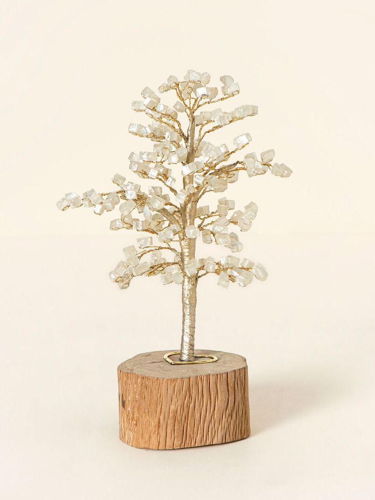Sentimental tree keepsake with pearl leaves unique 30-year anniversary gift