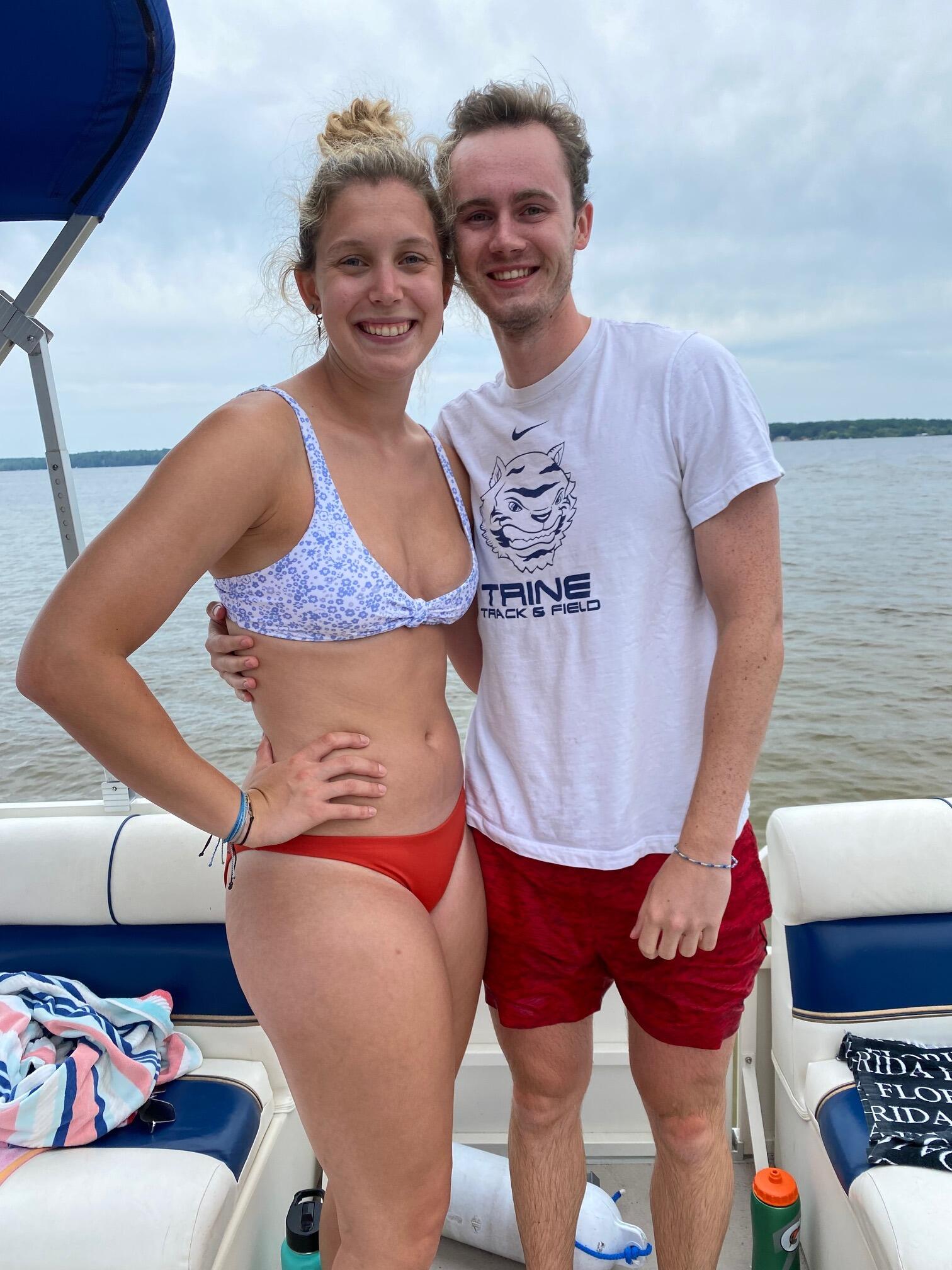 They celebrate another 4th of July on the pontoon in Ludington.