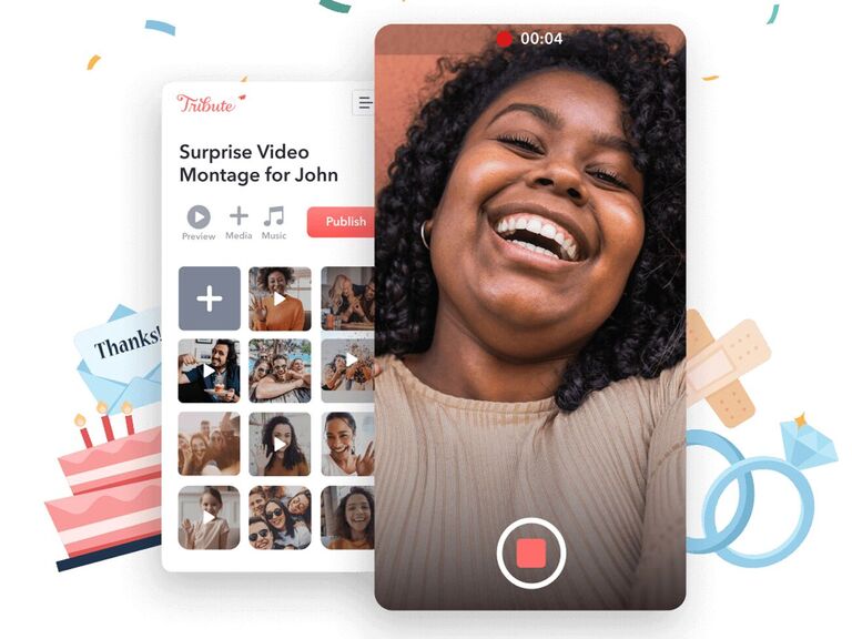 Group video montage maid of honor gift to bride