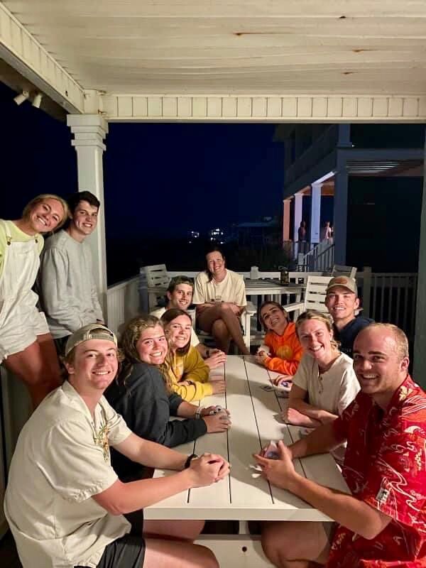 Spring Break of 2023 is where it all started! We had known of each other all of college and been around each other here and there, but this week was the first time we thought of each other a little more than acquaintances. 
This all started when we went on our church's spring break trip. Abby was asking some friends to come play card games one night. She asked Charlie Bailey to come play games with them, and Nathan was with him and she said "and you can come too Nathan!" So one night of playing nertz turned into hanging out playing card games every night of amplify. Through this we got to know a little more about each other, and recognized we really enjoyed spending time together. The next week Nathan called Abby and asked her on their first date. 

