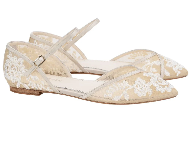 Bella Belle lace nude flats for bride