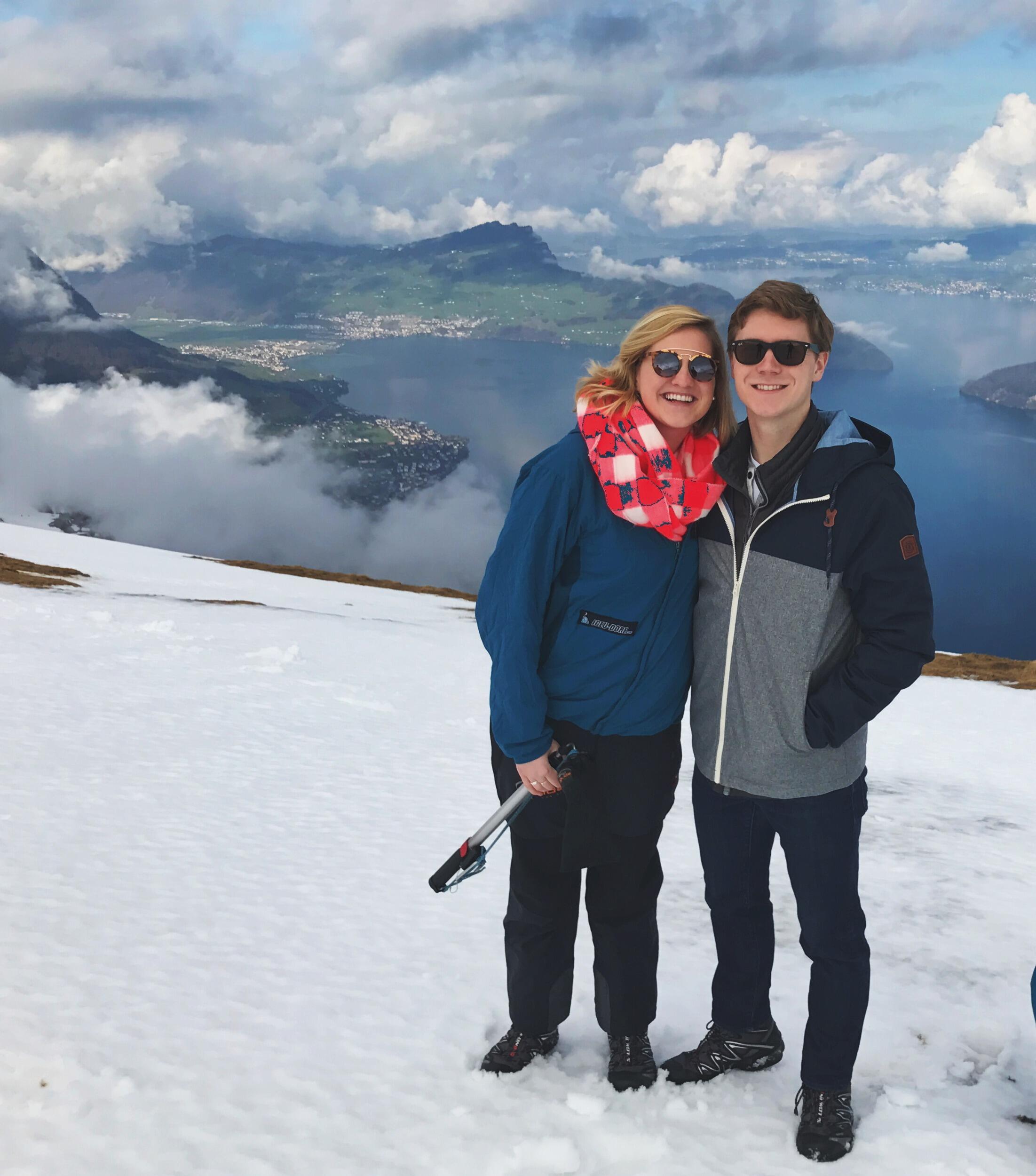 Jack visits Mallory while she's abroad in Geneva, Switzerland—paragliding in Lucerne!