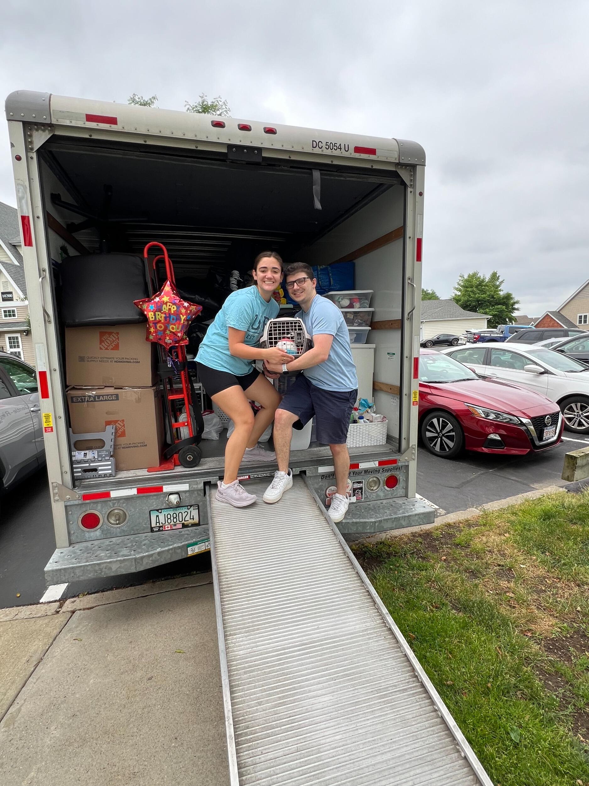 Marissa, David, and Sully moved to Mansfield, Massachusetts to begin this new chapter of their lives together!