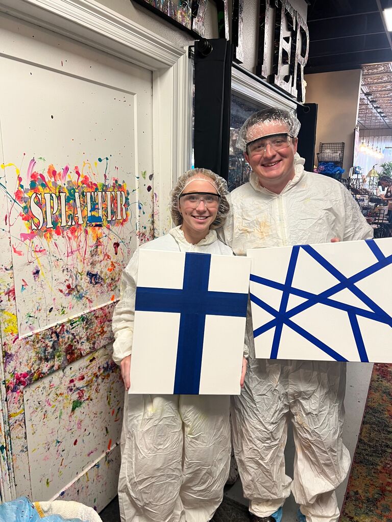 Finally, the summer was over and we had our first date after the summer. We went to the splatter room in Pensacola and had a lot of fun. What is not pictured is all the paint we had on us when we "accidentally" missed the canvas. 