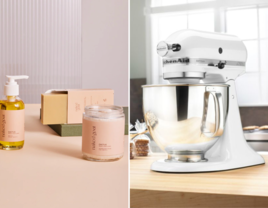 Luxury bridal shower gift ideas including soaps and stand mixer