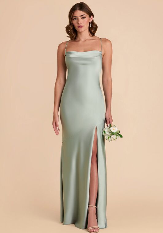 Birdy Grey Olivia Matte Satin Dress in Sage Bridesmaid Dress