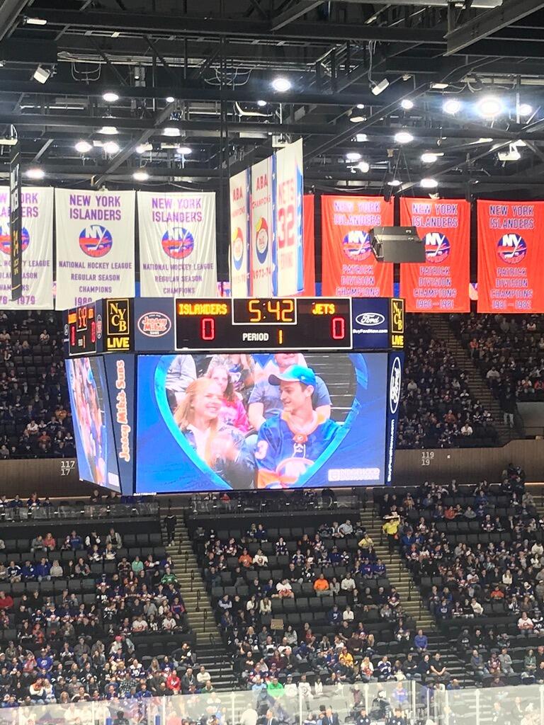 From cheering in the stands to making it on the jumbotron, Islanders games have been a constant in our relationship (and always a great excuse for date night).