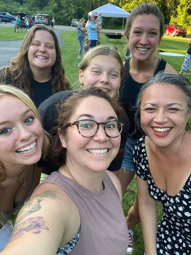 While Laura and Josiah were both already on Mike's production team at church, Laura started 'hanging out' more at events with Mike.  This is at the Barn 45 Women's worship night with some amazing ladies!