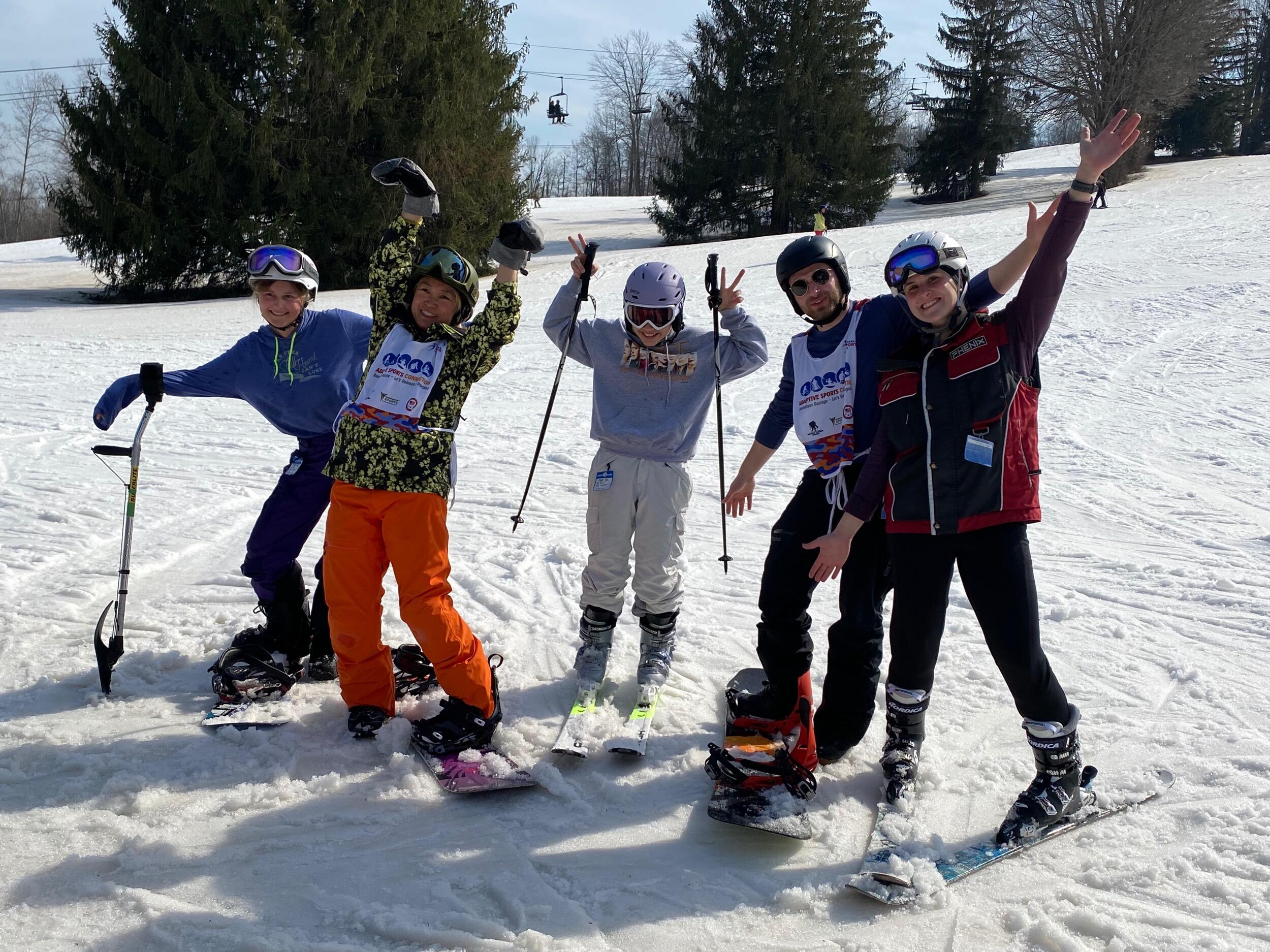 Sam's first time volunteering with Adaptive Sports! Skiing @ Snow Trails