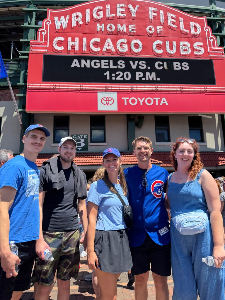Mike's brothers, Ryan and Ben, and cousin Rose came to visit us! Go Cubs, Go!