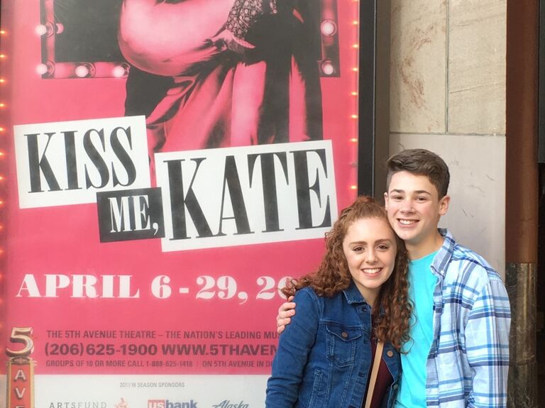 Our first date was the show "Kiss Me Kate" at the 5th Ave. Theater. My mom was our chaperone since neither of us were allowed to drive yet.