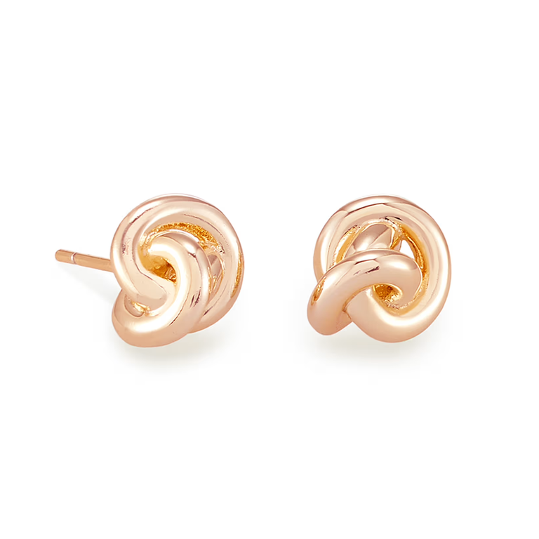 Rose gold love knot earrings from Kendra Scott