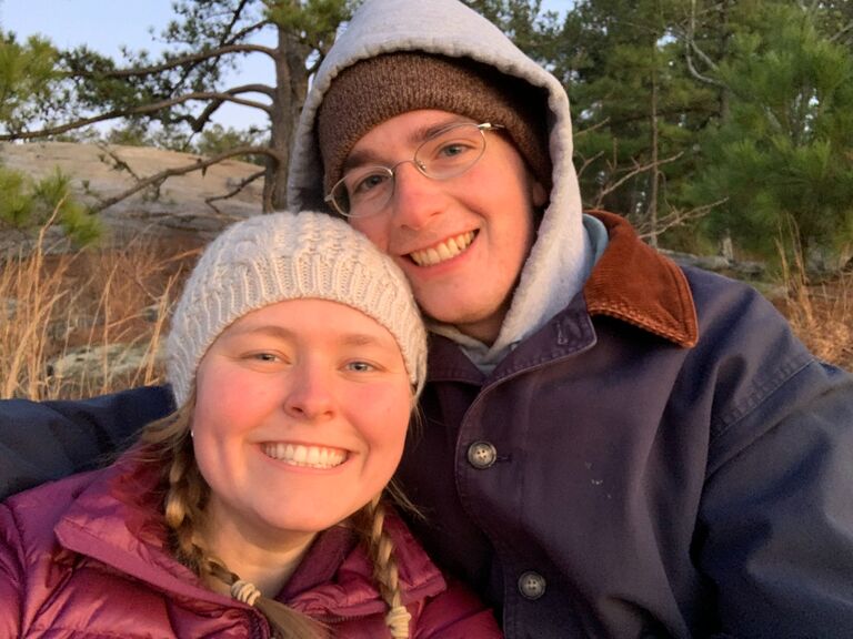 Watching the sunset on Stone Mountain the day we started dating