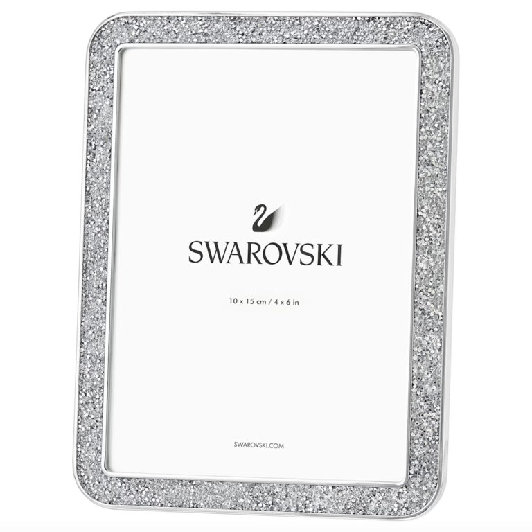 Rectangular swarovski crystal picture frame anniversary gift for couples who have everything