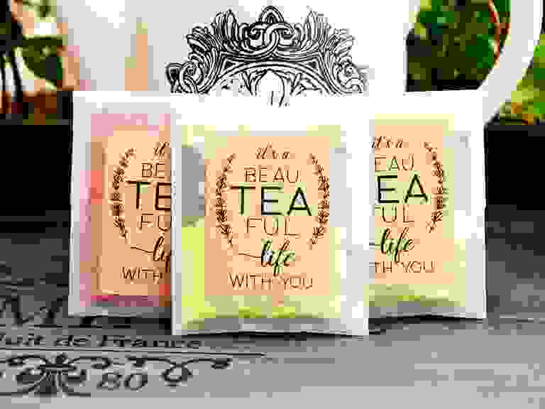 Cute tea wedding favors