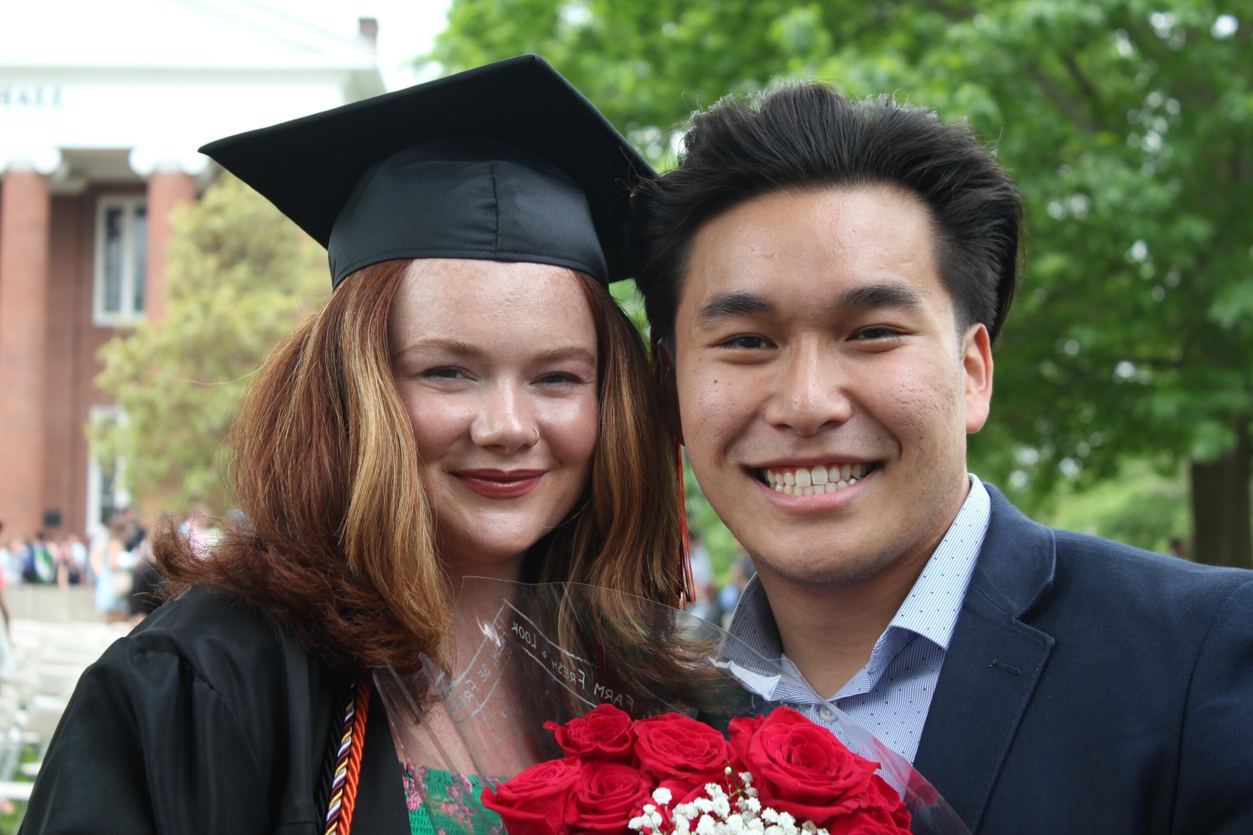 Alex graduates college from Georgetown! Her best friend by her side. 