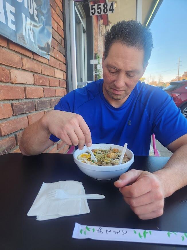 Mike has made a valiant effort to try a lot of foods he wouldn't have tried before being in this relationship.  He took Laura out for Ramen on her birthday at a local restaurant.