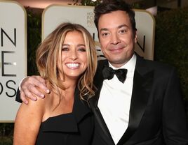 Nancy Juvonen and host Jimmy Fallon attends the 74th Annual Golden Globe Awards at The Beverly Hilton Hotel on January 8, 2017 in Beverly Hills, California.  