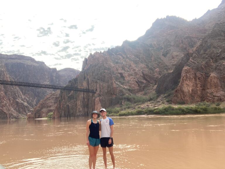Wading in the Colorado River during our epic trip down in the Grand Canyon!