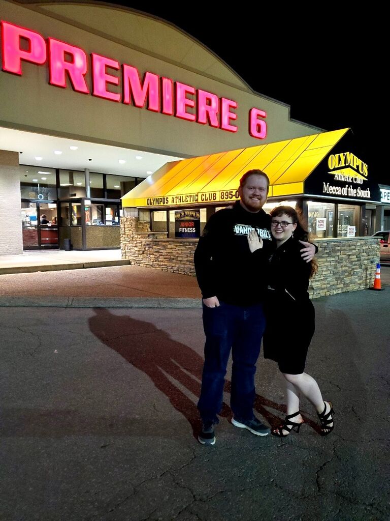 A regular date disguised as a night we will never forget! Andrew rented out a room in our favorite family-owned theater, unbeknownst to Megan. As we watched the movie (Roman Holiday with Audrey Hepburn), our families snuck in behind us. When the movie ended, the lights came on, and Andrew got down on one knee. He pulled off the surprise of a lifetime, and she SAID YES! We can't get over how well the whole evening turned out. Like we said before: God's timing is always perfect!