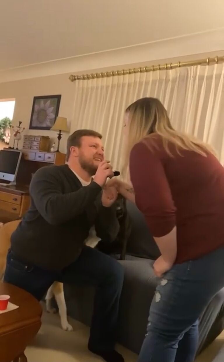 We're engaged! Nick proposed right after the ball dropped and Morgan's cussed him out because he had been teasing her all week, making her believe it was going to be awhile before it happened. 