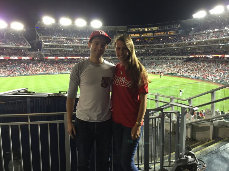 Cate roots for the Phillies at Nationals Park and Corey roots for the Nats