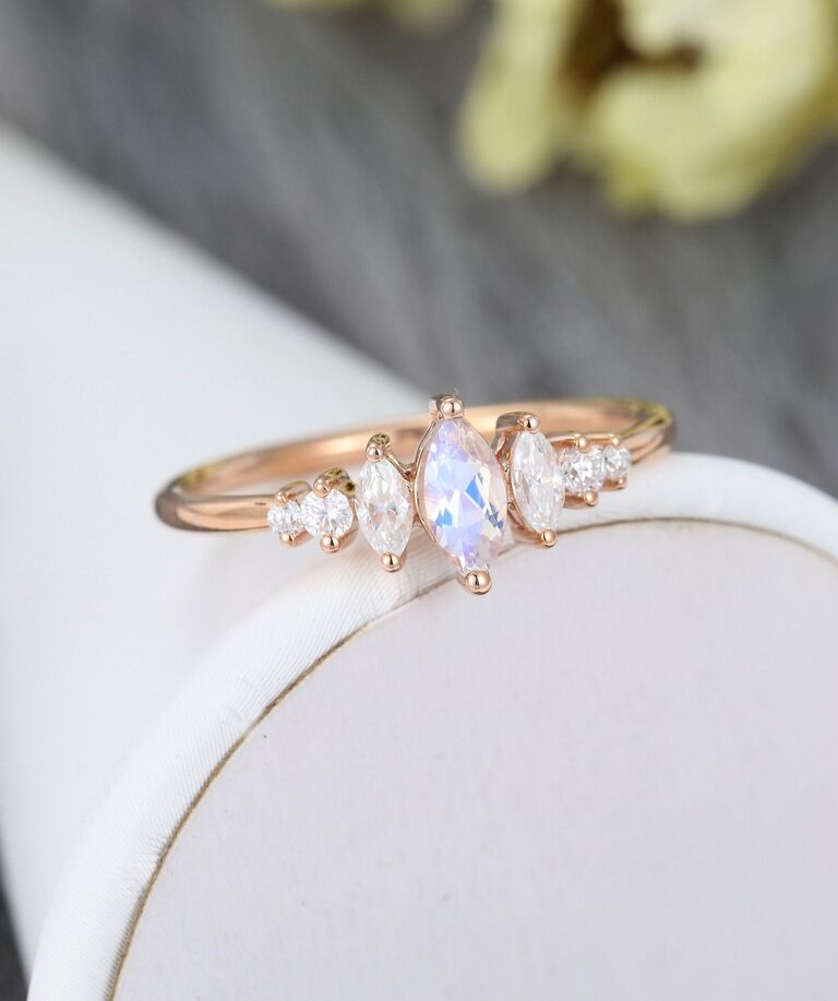 Moonstone gemstone engagement deals rings