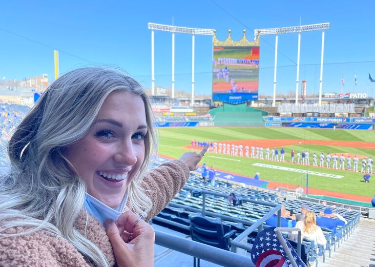 Despite travel restrictions, Saz was able to make it to Opening Day in Kansas City to watch Brett make his major league debut!!