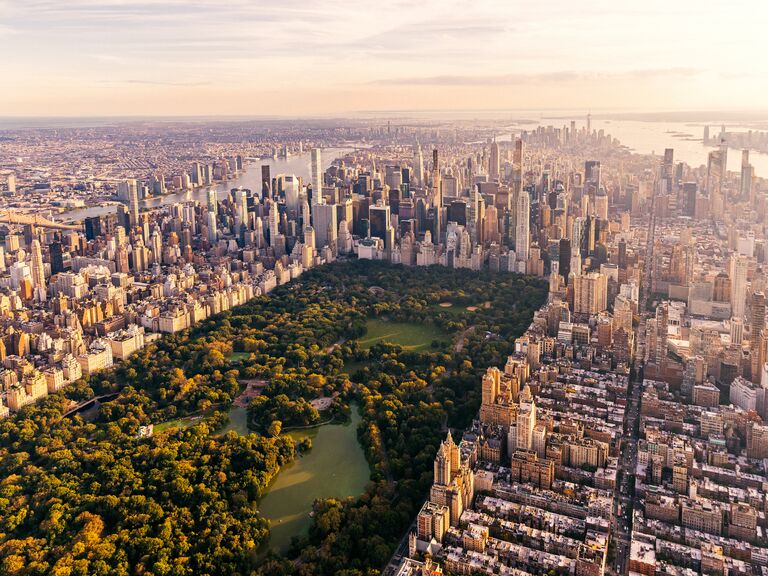 An aerial view of Central Park in New York City