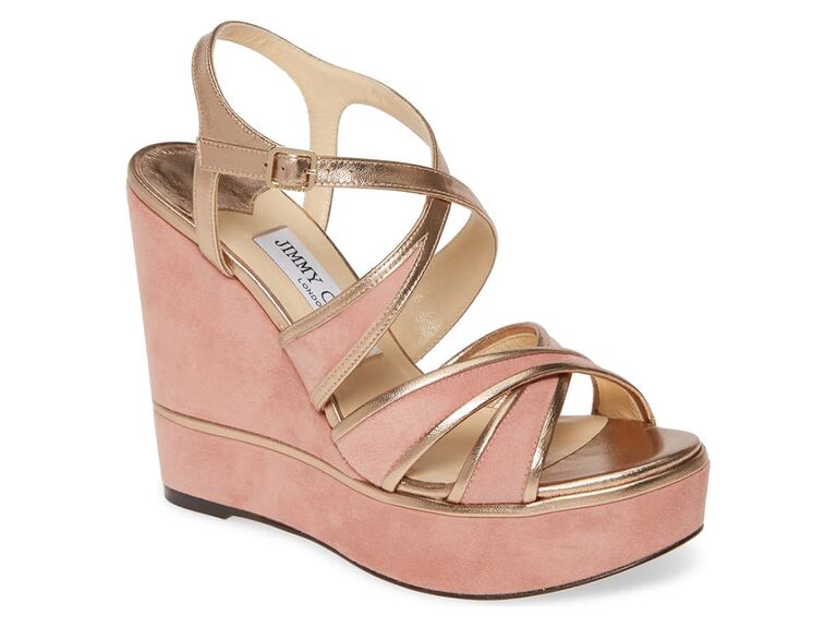 pink wedge shoes for wedding