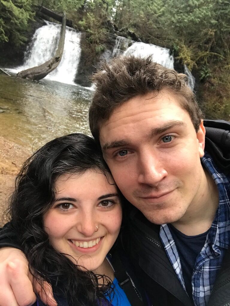 Day before we made it official - falling in love and slightly hungover post Valentines day