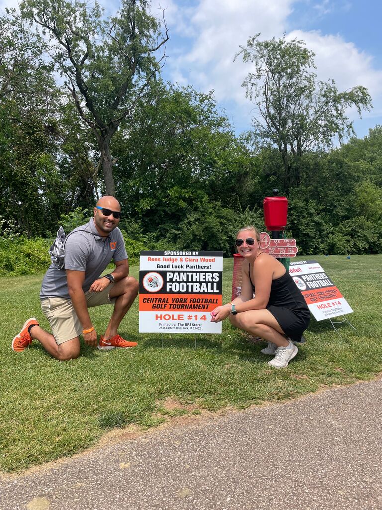 Central York Football golf tournament. We finally decided to be partners for the scramble. 