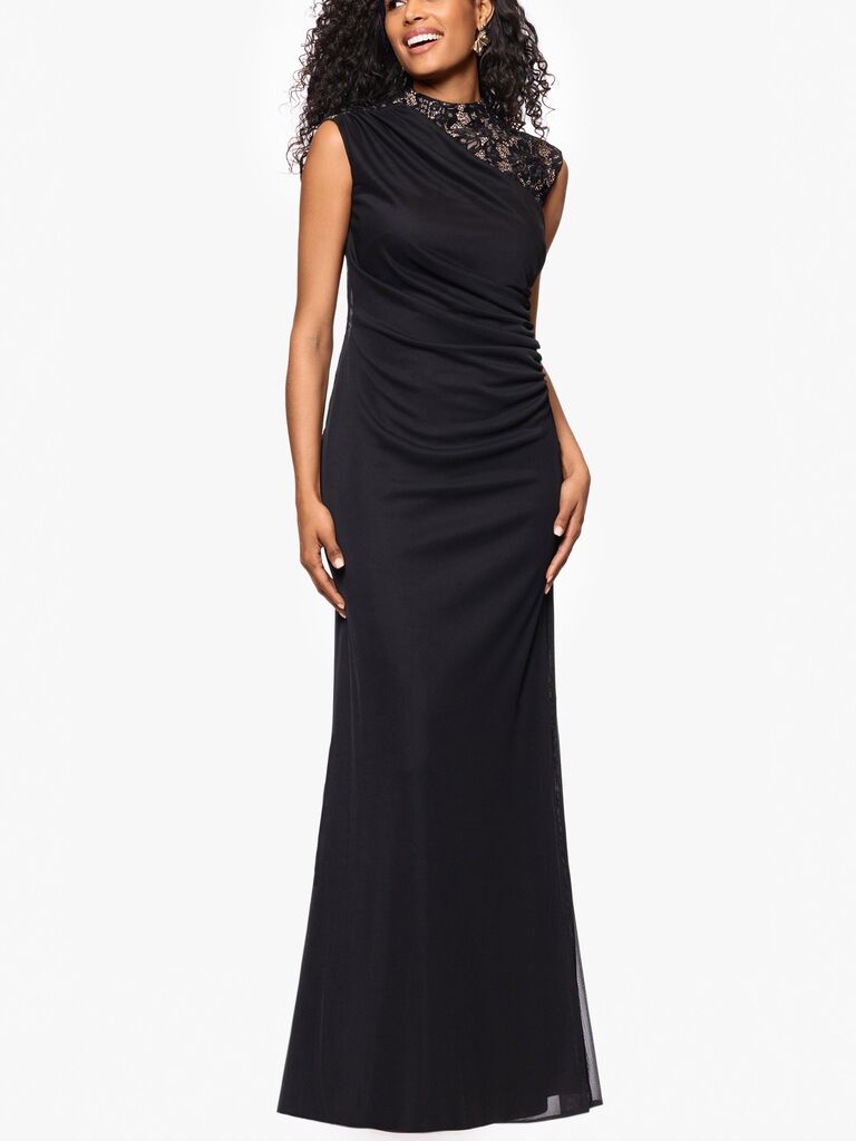 Betsy & Adam black mother-of-the-bride maxi dress