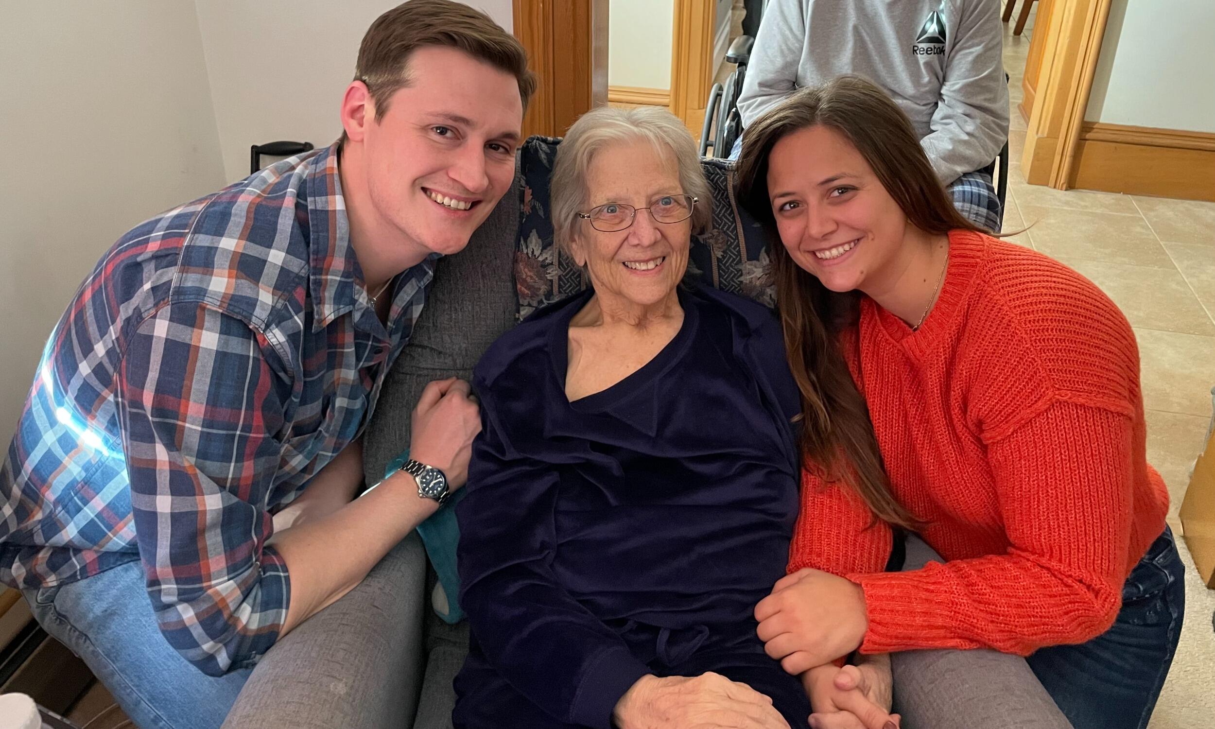 John meeting Grandma Mitton - one of the most special people in Nicole's life. 