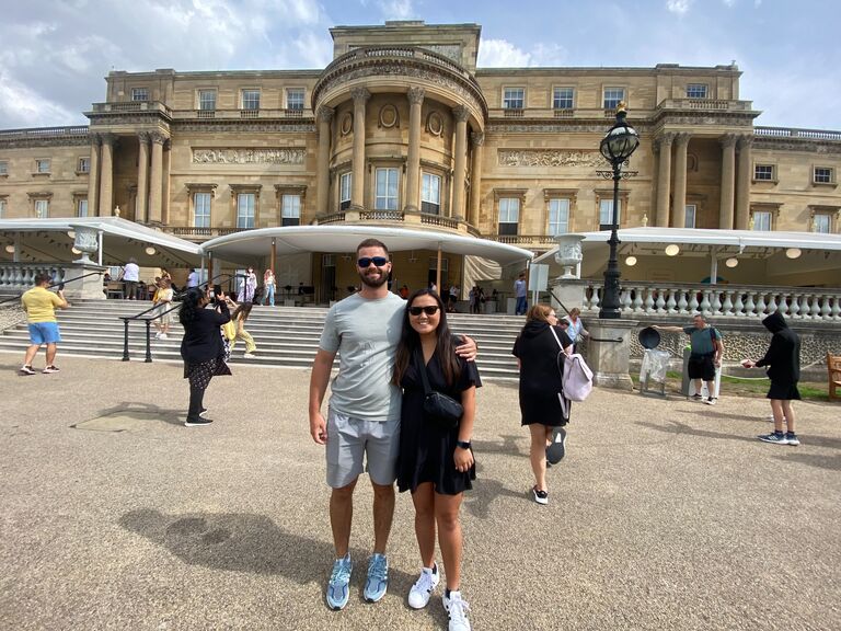Drew visits Joanna's family in England