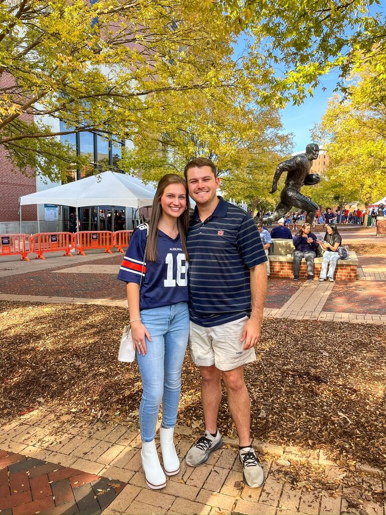 Cason and Sophie went to lots of football games to cheer on the Tigers together!