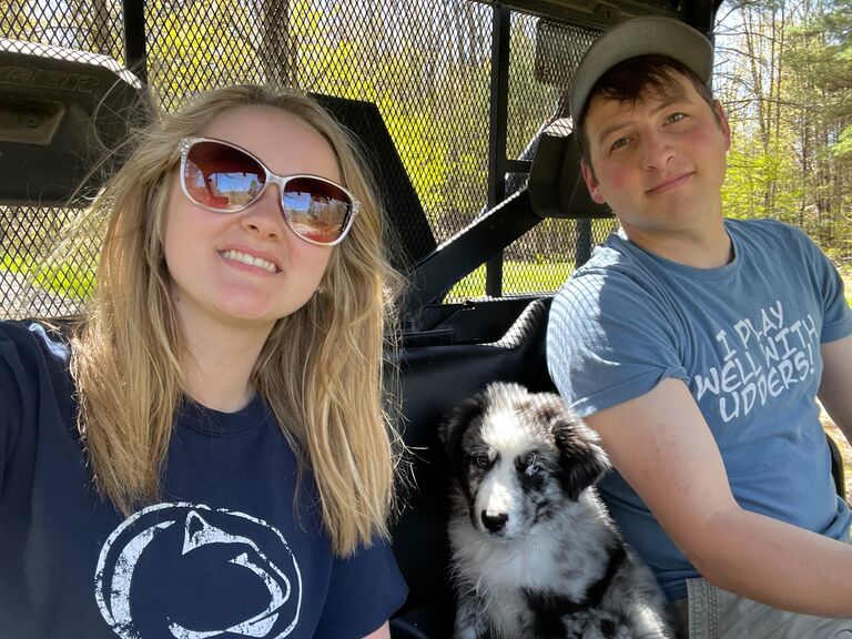 Added our four legged son, Clyde, to our family. (Clyde is clearly questioning his new parents in this pic, but we promise he warmed up and is now super photogenic.) 