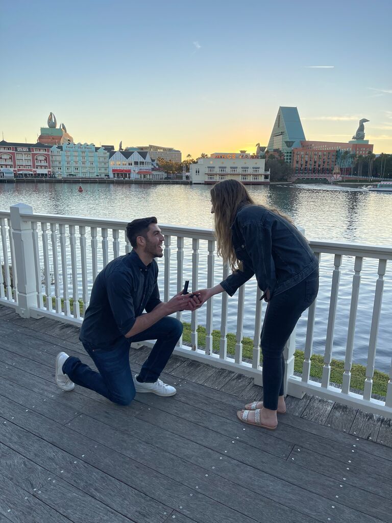 Nick proposing while on vacation in Florida!