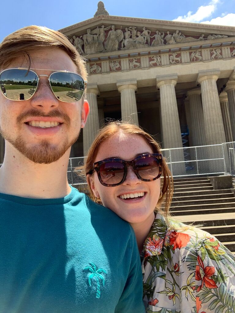 Our first trip together & selfie(Travis's thing) to Nashville!