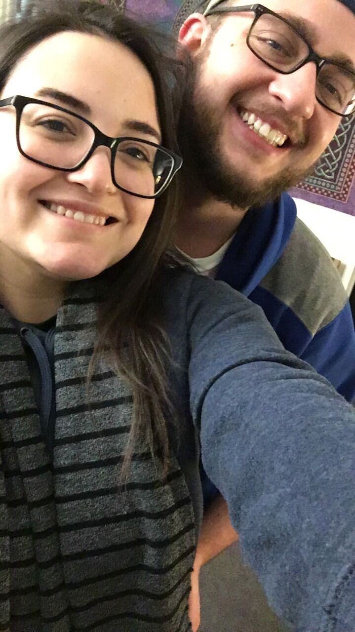 One of the first pictures taken together in our college dorms!